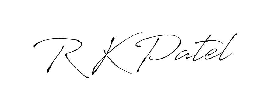 Create a beautiful signature design for name R K Patel. With this signature (Antro_Vectra) fonts, you can make a handwritten signature for free. R K Patel signature style 6 images and pictures png