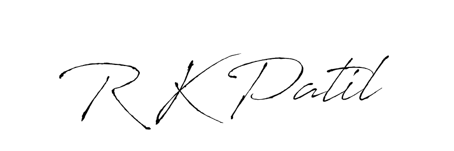 Create a beautiful signature design for name R K Patil. With this signature (Antro_Vectra) fonts, you can make a handwritten signature for free. R K Patil signature style 6 images and pictures png