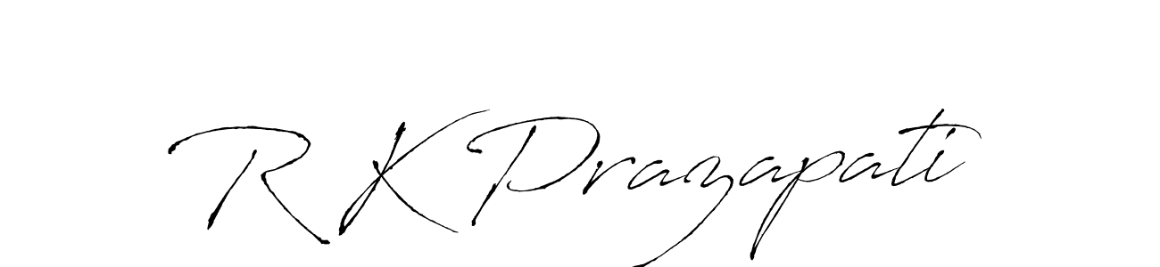 Create a beautiful signature design for name R K Prazapati. With this signature (Antro_Vectra) fonts, you can make a handwritten signature for free. R K Prazapati signature style 6 images and pictures png