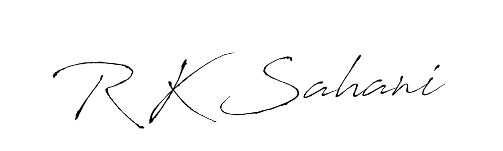 The best way (Antro_Vectra) to make a short signature is to pick only two or three words in your name. The name R K Sahani include a total of six letters. For converting this name. R K Sahani signature style 6 images and pictures png