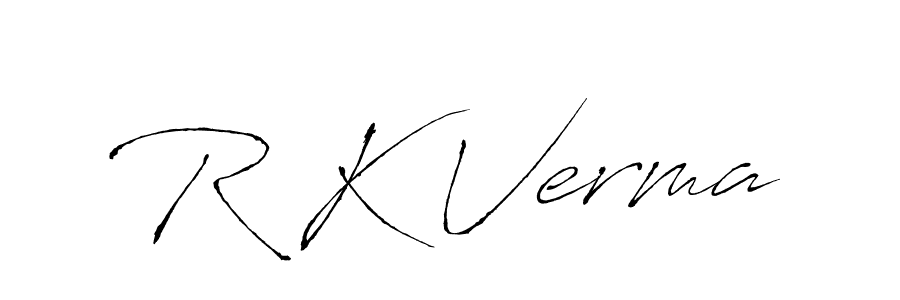 Antro_Vectra is a professional signature style that is perfect for those who want to add a touch of class to their signature. It is also a great choice for those who want to make their signature more unique. Get R K Verma name to fancy signature for free. R K Verma signature style 6 images and pictures png