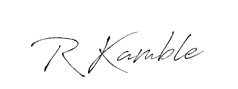 R Kamble stylish signature style. Best Handwritten Sign (Antro_Vectra) for my name. Handwritten Signature Collection Ideas for my name R Kamble. R Kamble signature style 6 images and pictures png