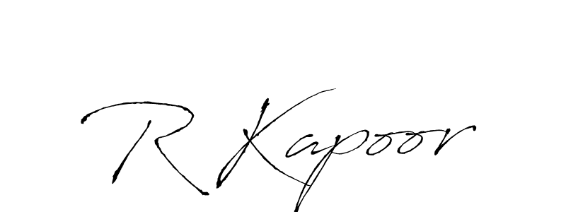 Design your own signature with our free online signature maker. With this signature software, you can create a handwritten (Antro_Vectra) signature for name R Kapoor. R Kapoor signature style 6 images and pictures png
