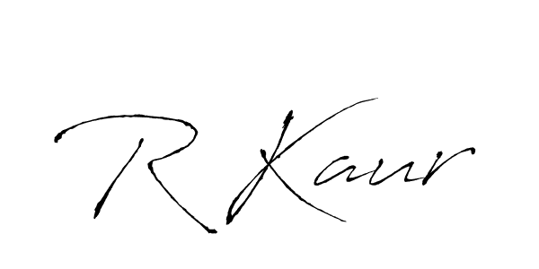 R Kaur stylish signature style. Best Handwritten Sign (Antro_Vectra) for my name. Handwritten Signature Collection Ideas for my name R Kaur. R Kaur signature style 6 images and pictures png