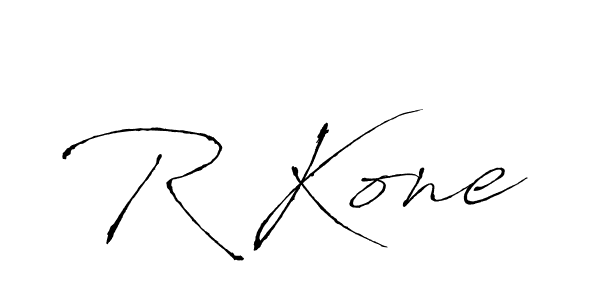 Antro_Vectra is a professional signature style that is perfect for those who want to add a touch of class to their signature. It is also a great choice for those who want to make their signature more unique. Get R Kone name to fancy signature for free. R Kone signature style 6 images and pictures png