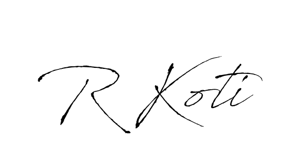 Use a signature maker to create a handwritten signature online. With this signature software, you can design (Antro_Vectra) your own signature for name R Koti. R Koti signature style 6 images and pictures png