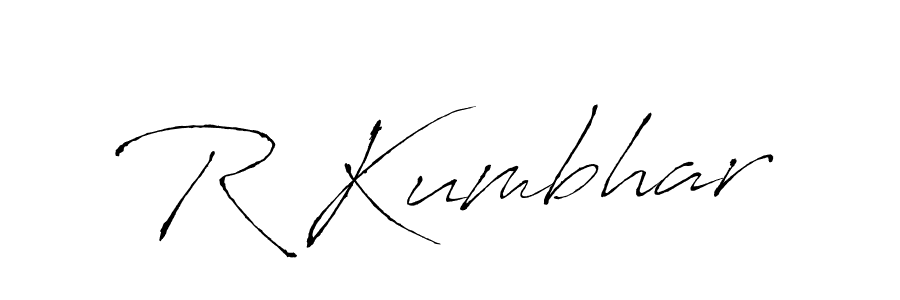 Create a beautiful signature design for name R Kumbhar. With this signature (Antro_Vectra) fonts, you can make a handwritten signature for free. R Kumbhar signature style 6 images and pictures png