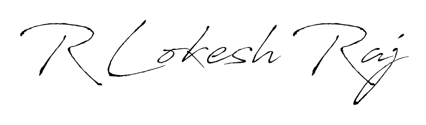 Express your personality with a custom R Lokesh Raj signature crafted with Antro_Vectra typography. Free transparent PNG download available. R Lokesh Raj signature style 6 images and pictures png