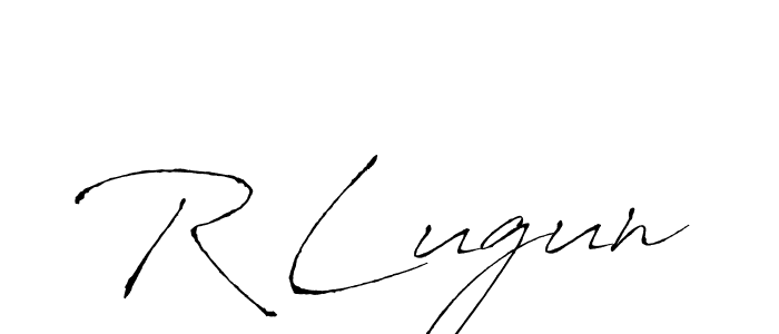 How to make R Lugun name signature. Use Antro_Vectra style for creating short signs online. This is the latest handwritten sign. R Lugun signature style 6 images and pictures png