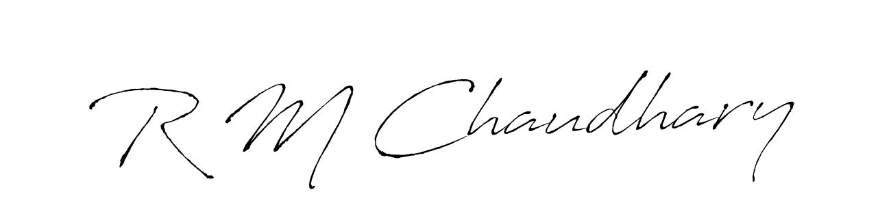 The best way (Antro_Vectra) to make a short signature is to pick only two or three words in your name. The name R M Chaudhary include a total of six letters. For converting this name. R M Chaudhary signature style 6 images and pictures png