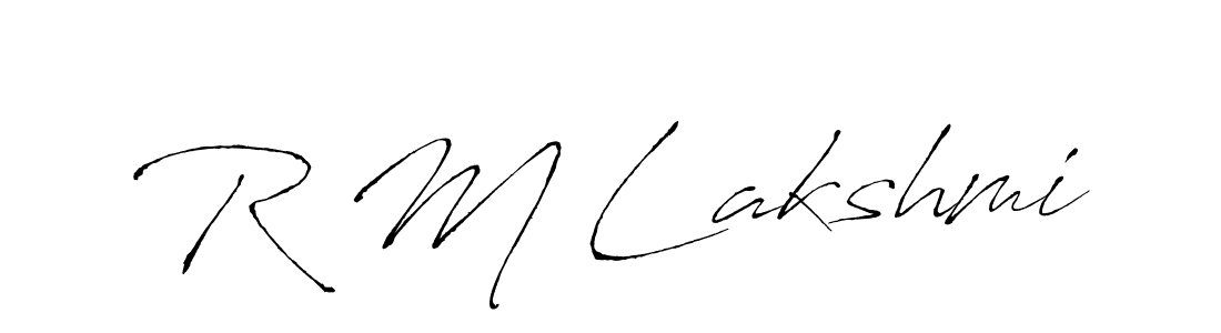 Antro_Vectra is a professional signature style that is perfect for those who want to add a touch of class to their signature. It is also a great choice for those who want to make their signature more unique. Get R M Lakshmi name to fancy signature for free. R M Lakshmi signature style 6 images and pictures png