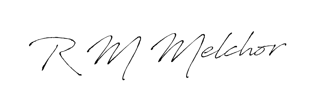 R M Melchor stylish signature style. Best Handwritten Sign (Antro_Vectra) for my name. Handwritten Signature Collection Ideas for my name R M Melchor. R M Melchor signature style 6 images and pictures png