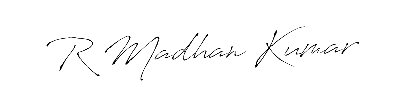 How to make R Madhan Kumar signature? Antro_Vectra is a professional autograph style. Create handwritten signature for R Madhan Kumar name. R Madhan Kumar signature style 6 images and pictures png