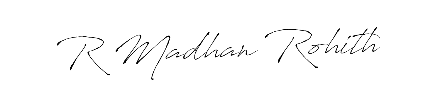 Make a beautiful signature design for name R Madhan Rohith. With this signature (Antro_Vectra) style, you can create a handwritten signature for free. R Madhan Rohith signature style 6 images and pictures png