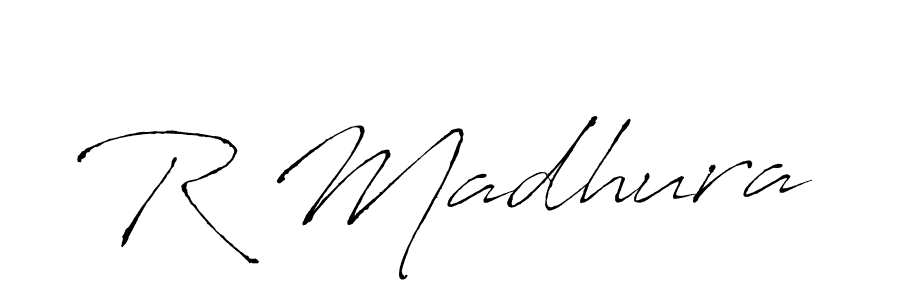 Create a beautiful signature design for name R Madhura. With this signature (Antro_Vectra) fonts, you can make a handwritten signature for free. R Madhura signature style 6 images and pictures png