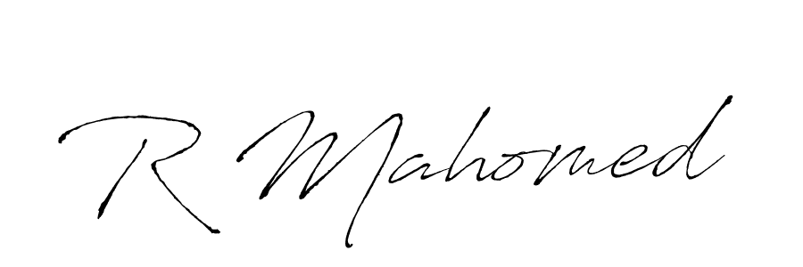 Also we have R Mahomed name is the best signature style. Create professional handwritten signature collection using Antro_Vectra autograph style. R Mahomed signature style 6 images and pictures png