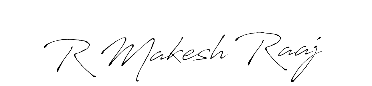 Create a beautiful signature design for name R Makesh Raaj. With this signature (Antro_Vectra) fonts, you can make a handwritten signature for free. R Makesh Raaj signature style 6 images and pictures png