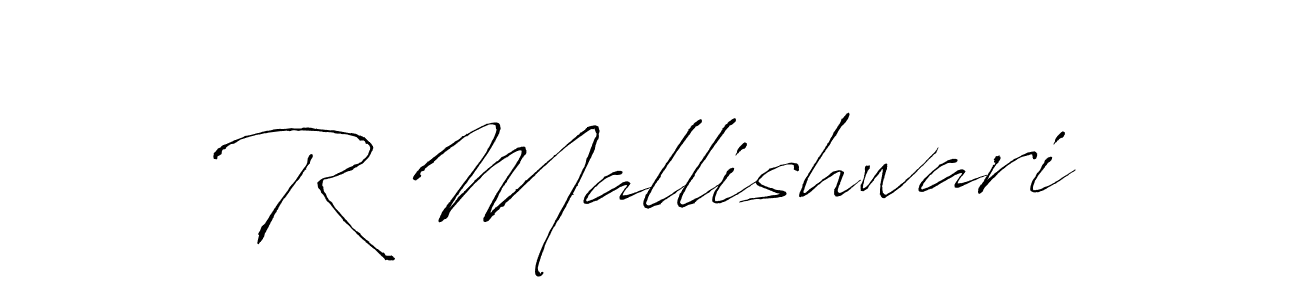 Antro_Vectra is a professional signature style that is perfect for those who want to add a touch of class to their signature. It is also a great choice for those who want to make their signature more unique. Get R Mallishwari name to fancy signature for free. R Mallishwari signature style 6 images and pictures png