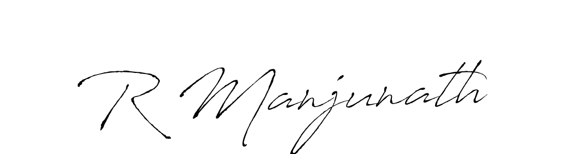Design your own signature with our free online signature maker. With this signature software, you can create a handwritten (Antro_Vectra) signature for name R Manjunath. R Manjunath signature style 6 images and pictures png