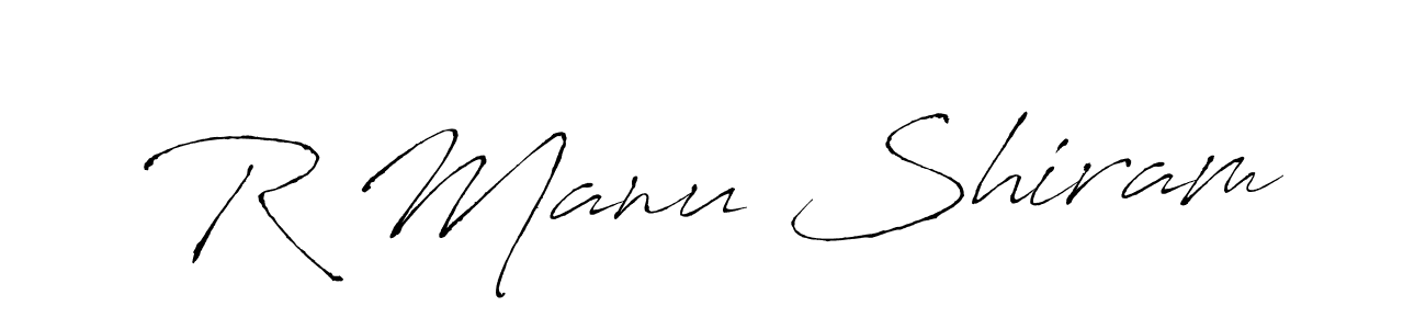 Similarly Antro_Vectra is the best handwritten signature design. Signature creator online .You can use it as an online autograph creator for name R Manu Shiram. R Manu Shiram signature style 6 images and pictures png