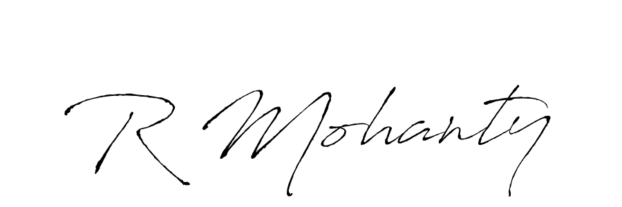 Design your own signature with our free online signature maker. With this signature software, you can create a handwritten (Antro_Vectra) signature for name R Mohanty. R Mohanty signature style 6 images and pictures png