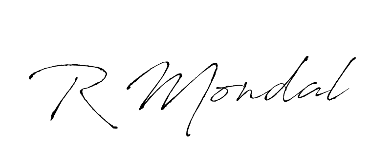 Make a beautiful signature design for name R Mondal. With this signature (Antro_Vectra) style, you can create a handwritten signature for free. R Mondal signature style 6 images and pictures png