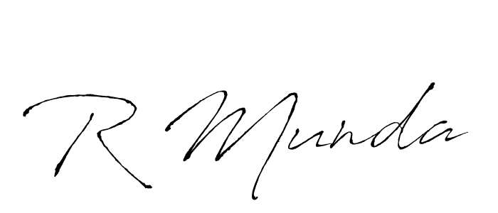 The best way (Antro_Vectra) to make a short signature is to pick only two or three words in your name. The name R Munda include a total of six letters. For converting this name. R Munda signature style 6 images and pictures png