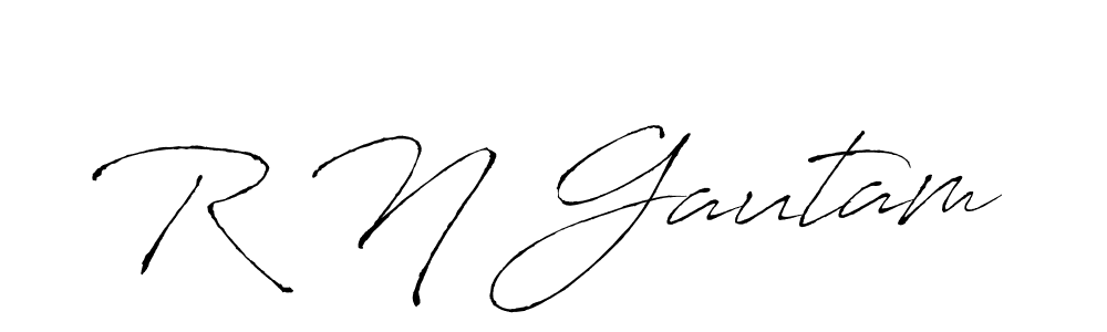 R N Gautam stylish signature style. Best Handwritten Sign (Antro_Vectra) for my name. Handwritten Signature Collection Ideas for my name R N Gautam. R N Gautam signature style 6 images and pictures png