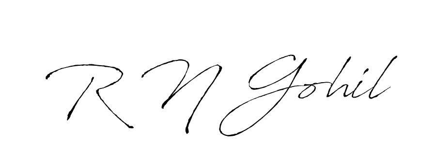 How to make R N Gohil signature? Antro_Vectra is a professional autograph style. Create handwritten signature for R N Gohil name. R N Gohil signature style 6 images and pictures png