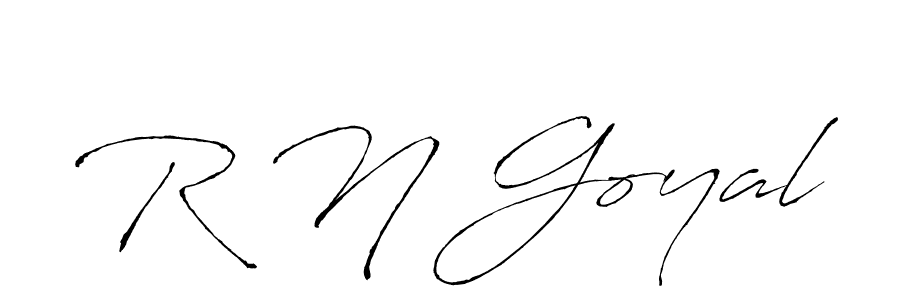 R N Goyal stylish signature style. Best Handwritten Sign (Antro_Vectra) for my name. Handwritten Signature Collection Ideas for my name R N Goyal. R N Goyal signature style 6 images and pictures png