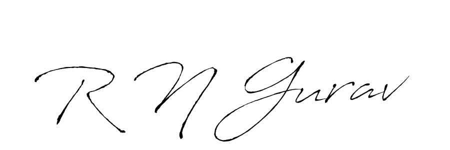 The best way (Antro_Vectra) to make a short signature is to pick only two or three words in your name. The name R N Gurav include a total of six letters. For converting this name. R N Gurav signature style 6 images and pictures png