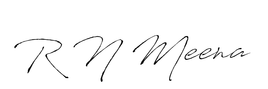 How to make R N Meena name signature. Use Antro_Vectra style for creating short signs online. This is the latest handwritten sign. R N Meena signature style 6 images and pictures png