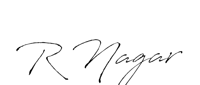 Design your own signature with our free online signature maker. With this signature software, you can create a handwritten (Antro_Vectra) signature for name R Nagar. R Nagar signature style 6 images and pictures png