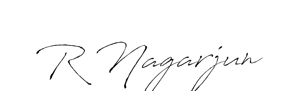 Use a signature maker to create a handwritten signature online. With this signature software, you can design (Antro_Vectra) your own signature for name R Nagarjun. R Nagarjun signature style 6 images and pictures png