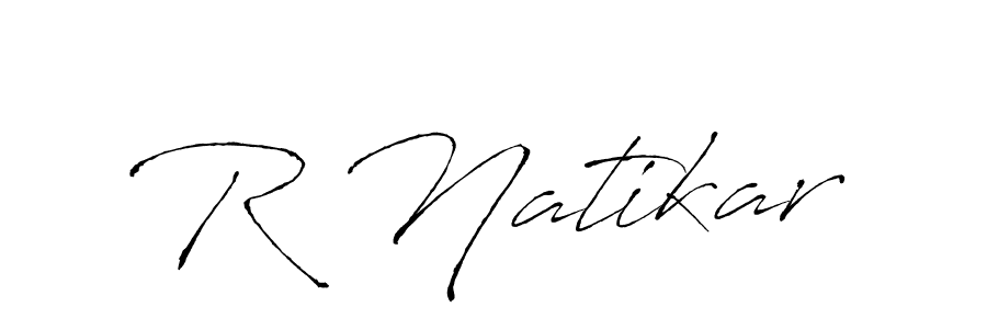 if you are searching for the best signature style for your name R Natikar. so please give up your signature search. here we have designed multiple signature styles  using Antro_Vectra. R Natikar signature style 6 images and pictures png