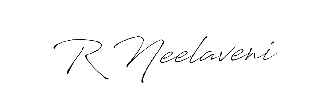 How to make R Neelaveni name signature. Use Antro_Vectra style for creating short signs online. This is the latest handwritten sign. R Neelaveni signature style 6 images and pictures png