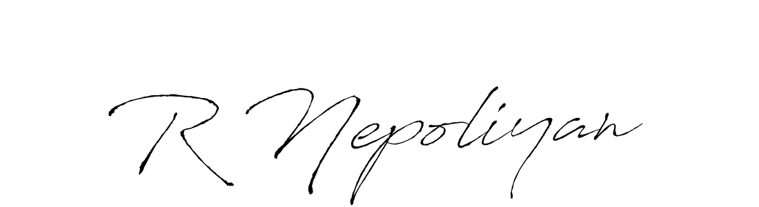 Design your own signature with our free online signature maker. With this signature software, you can create a handwritten (Antro_Vectra) signature for name R Nepoliyan. R Nepoliyan signature style 6 images and pictures png