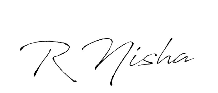 Design your own signature with our free online signature maker. With this signature software, you can create a handwritten (Antro_Vectra) signature for name R Nisha. R Nisha signature style 6 images and pictures png