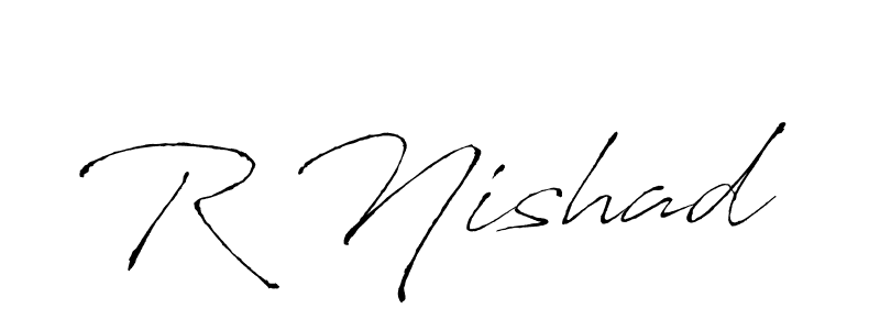 Create a beautiful signature design for name R Nishad. With this signature (Antro_Vectra) fonts, you can make a handwritten signature for free. R Nishad signature style 6 images and pictures png