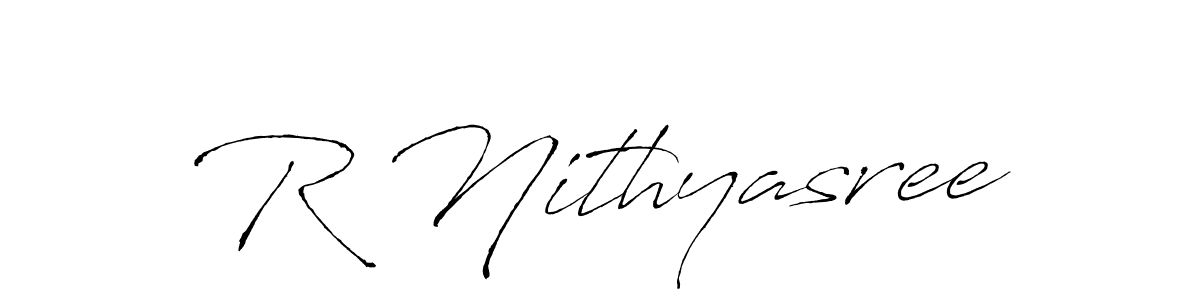 Also You can easily find your signature by using the search form. We will create R Nithyasree name handwritten signature images for you free of cost using Antro_Vectra sign style. R Nithyasree signature style 6 images and pictures png