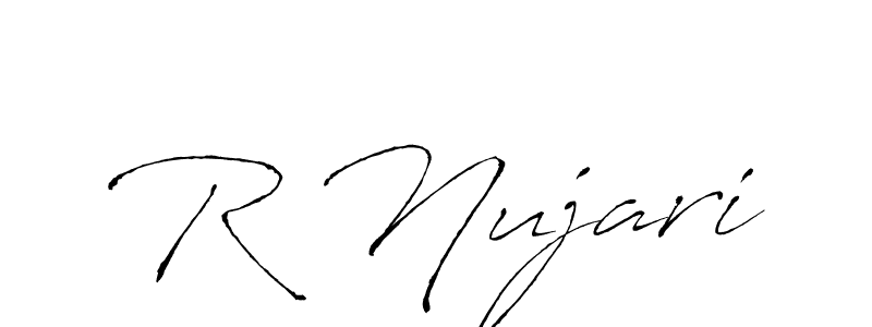Design your own signature with our free online signature maker. With this signature software, you can create a handwritten (Antro_Vectra) signature for name R Nujari. R Nujari signature style 6 images and pictures png