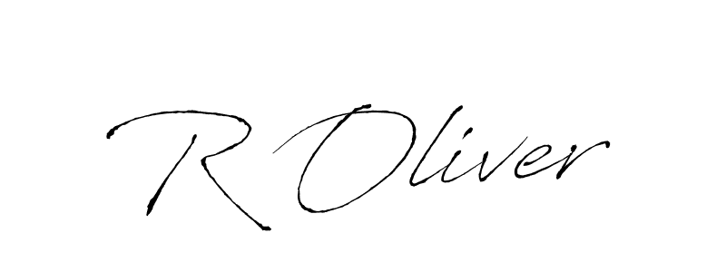 Make a beautiful signature design for name R Oliver. With this signature (Antro_Vectra) style, you can create a handwritten signature for free. R Oliver signature style 6 images and pictures png