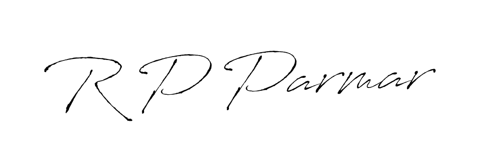 The best way (Antro_Vectra) to make a short signature is to pick only two or three words in your name. The name R P Parmar include a total of six letters. For converting this name. R P Parmar signature style 6 images and pictures png