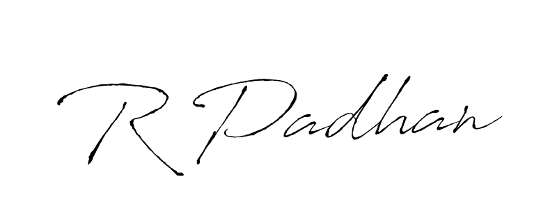 The best way (Antro_Vectra) to make a short signature is to pick only two or three words in your name. The name R Padhan include a total of six letters. For converting this name. R Padhan signature style 6 images and pictures png