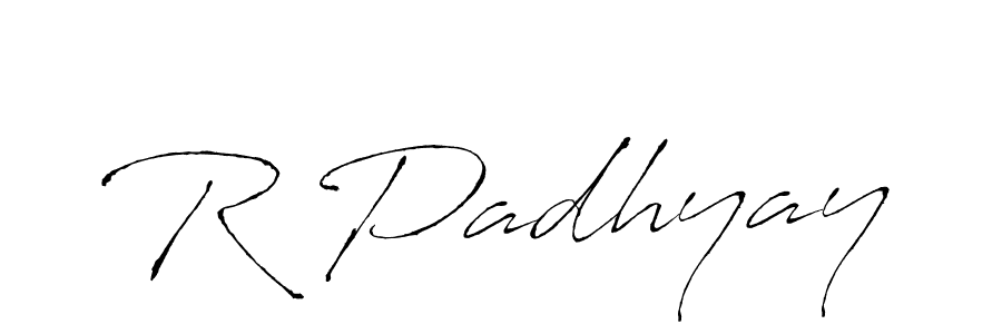 R Padhyay stylish signature style. Best Handwritten Sign (Antro_Vectra) for my name. Handwritten Signature Collection Ideas for my name R Padhyay. R Padhyay signature style 6 images and pictures png