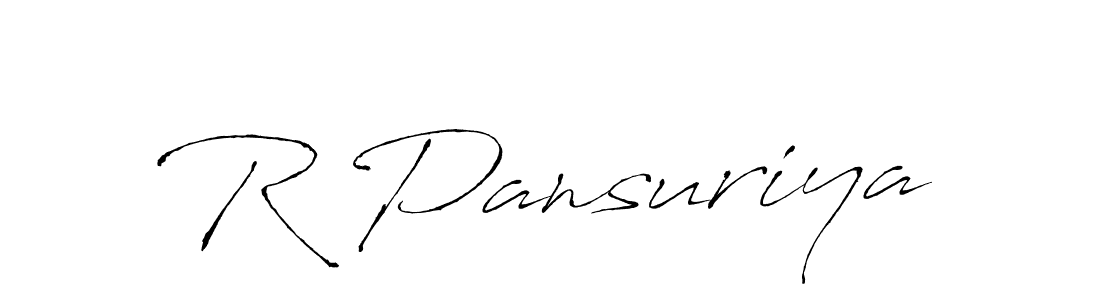 How to make R Pansuriya signature? Antro_Vectra is a professional autograph style. Create handwritten signature for R Pansuriya name. R Pansuriya signature style 6 images and pictures png
