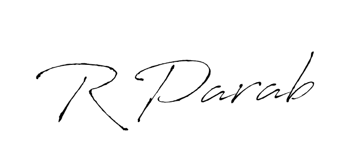 Also You can easily find your signature by using the search form. We will create R Parab name handwritten signature images for you free of cost using Antro_Vectra sign style. R Parab signature style 6 images and pictures png