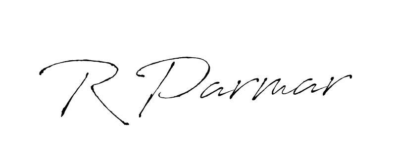 The best way (Antro_Vectra) to make a short signature is to pick only two or three words in your name. The name R Parmar include a total of six letters. For converting this name. R Parmar signature style 6 images and pictures png