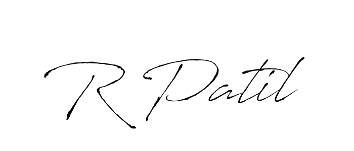 Make a beautiful signature design for name R Patil. With this signature (Antro_Vectra) style, you can create a handwritten signature for free. R Patil signature style 6 images and pictures png