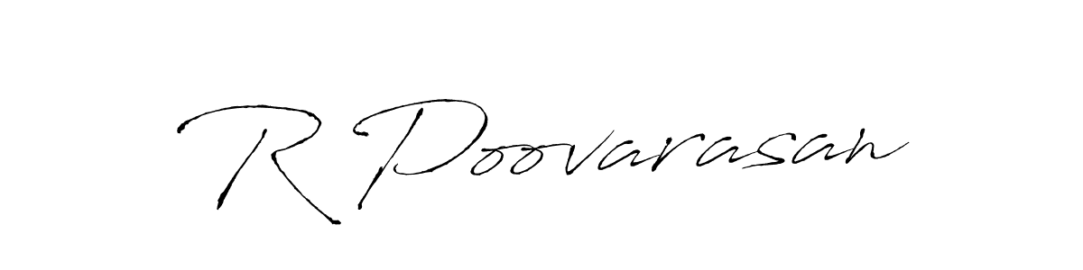 This is the best signature style for the R Poovarasan name. Also you like these signature font (Antro_Vectra). Mix name signature. R Poovarasan signature style 6 images and pictures png